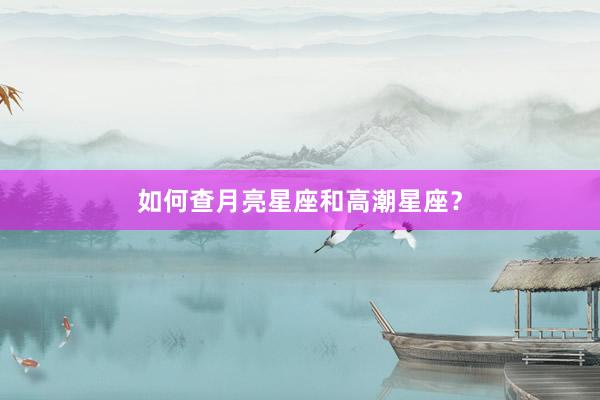 如何查月亮星座和高潮星座？